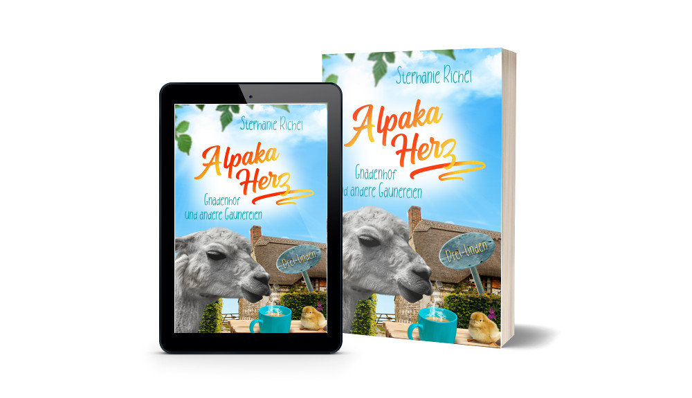 Alpakaherz Cover auf Reader u. als Taschenbuch mockup
